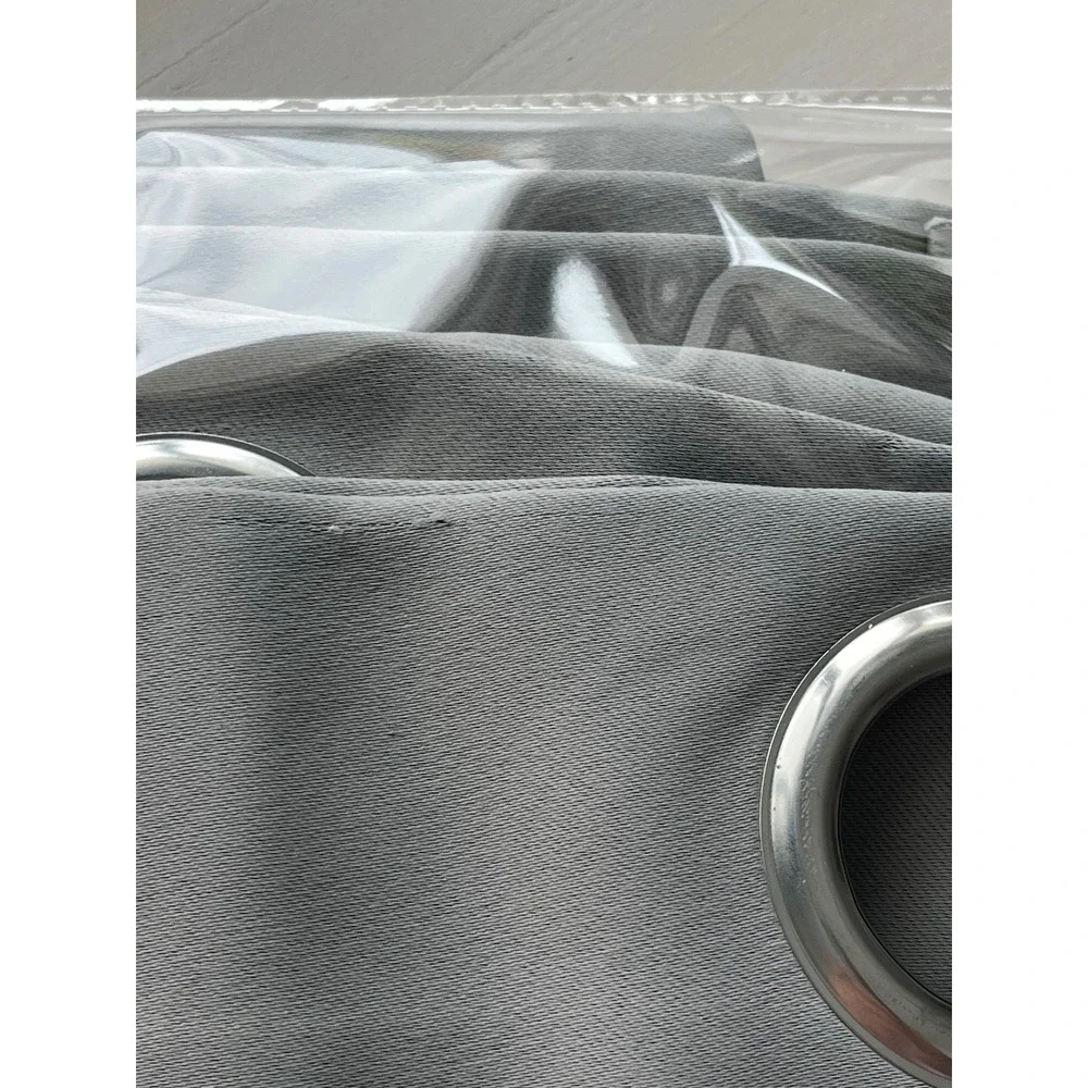 Gray Window Curtain Panels Set Room Darkening Drapes Grommet Top‎ Polyester